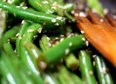 Green Beans with Sesame Seeds & Soy